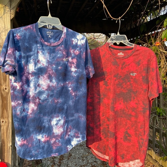 Hollister Other - Hollister 2 curved hem tie-dyed tee shirts 100% cotton medium great for summer